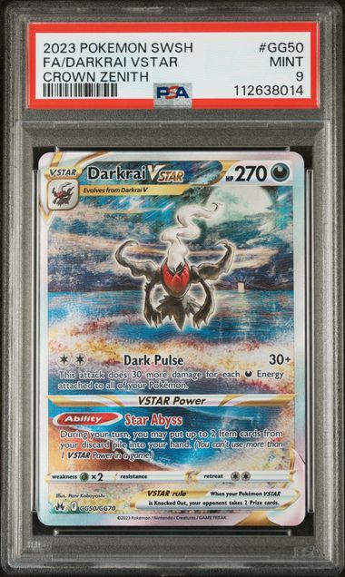 PSA 9 - Crown Zenith - Darkrai VSTAR #GG50