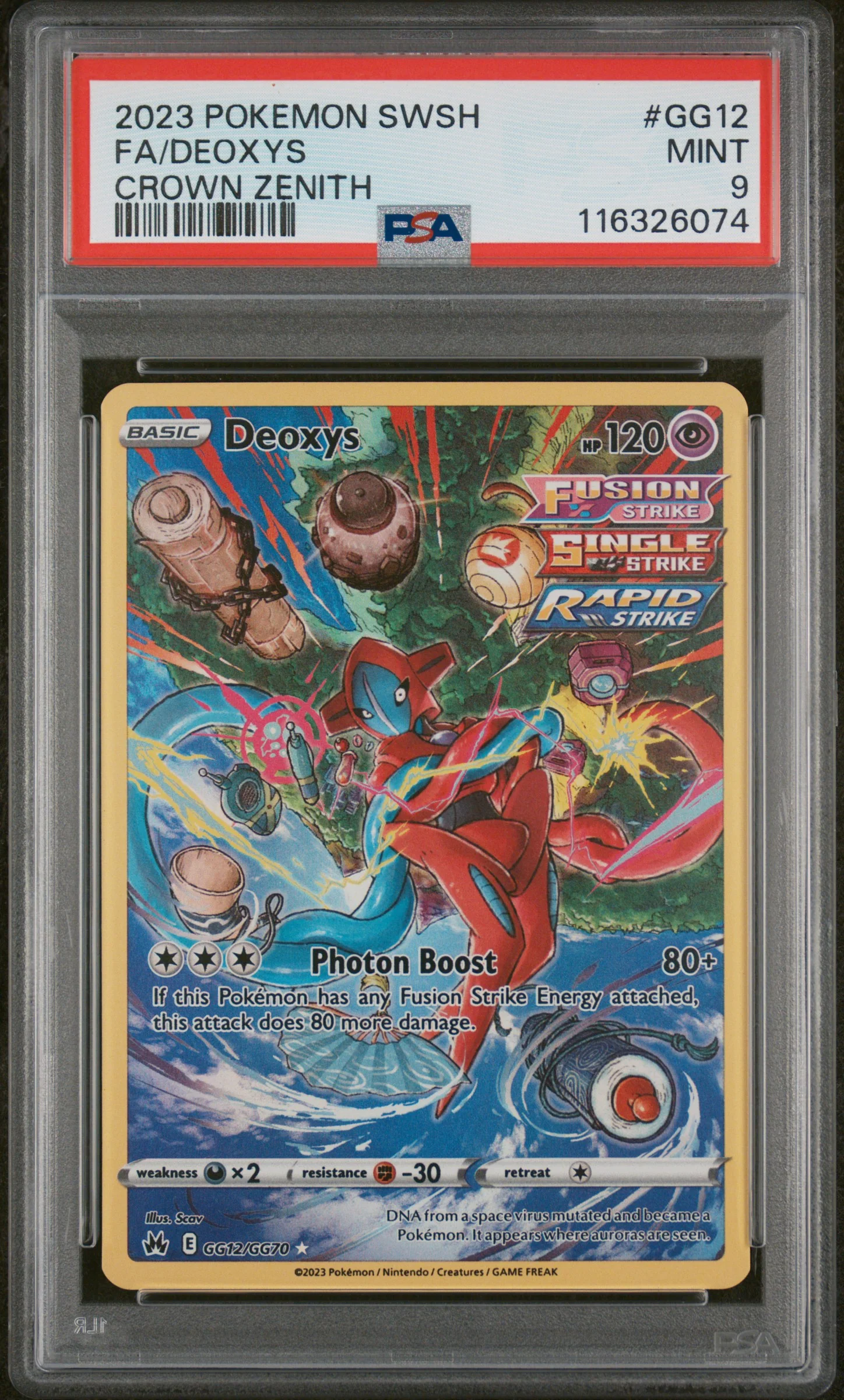 PSA 9 - Crown Zenith - Deoxys #GG12