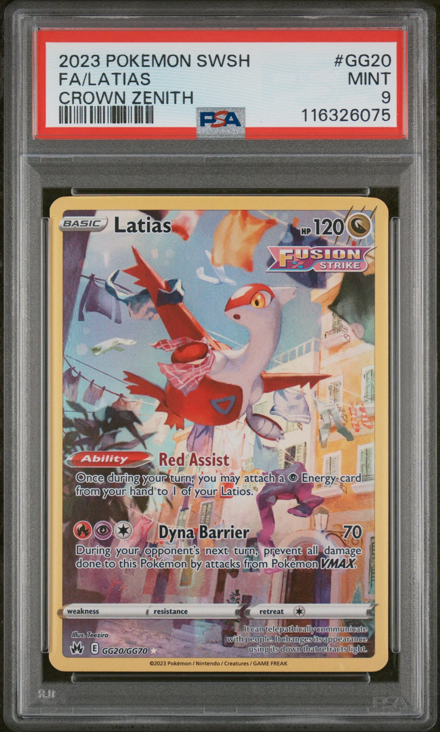 PSA 9 - Crown Zenith - Latias #GG20