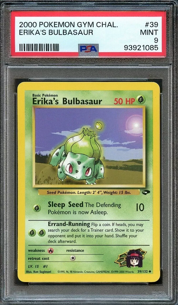 PSA 9 - Erika's Bulbasaur - Gym Challenge #39