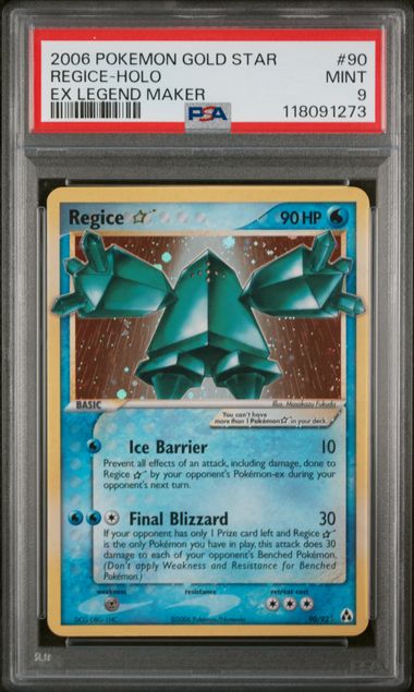 PSA 9 - EX Legend Maker - Regice Gold Star #90
