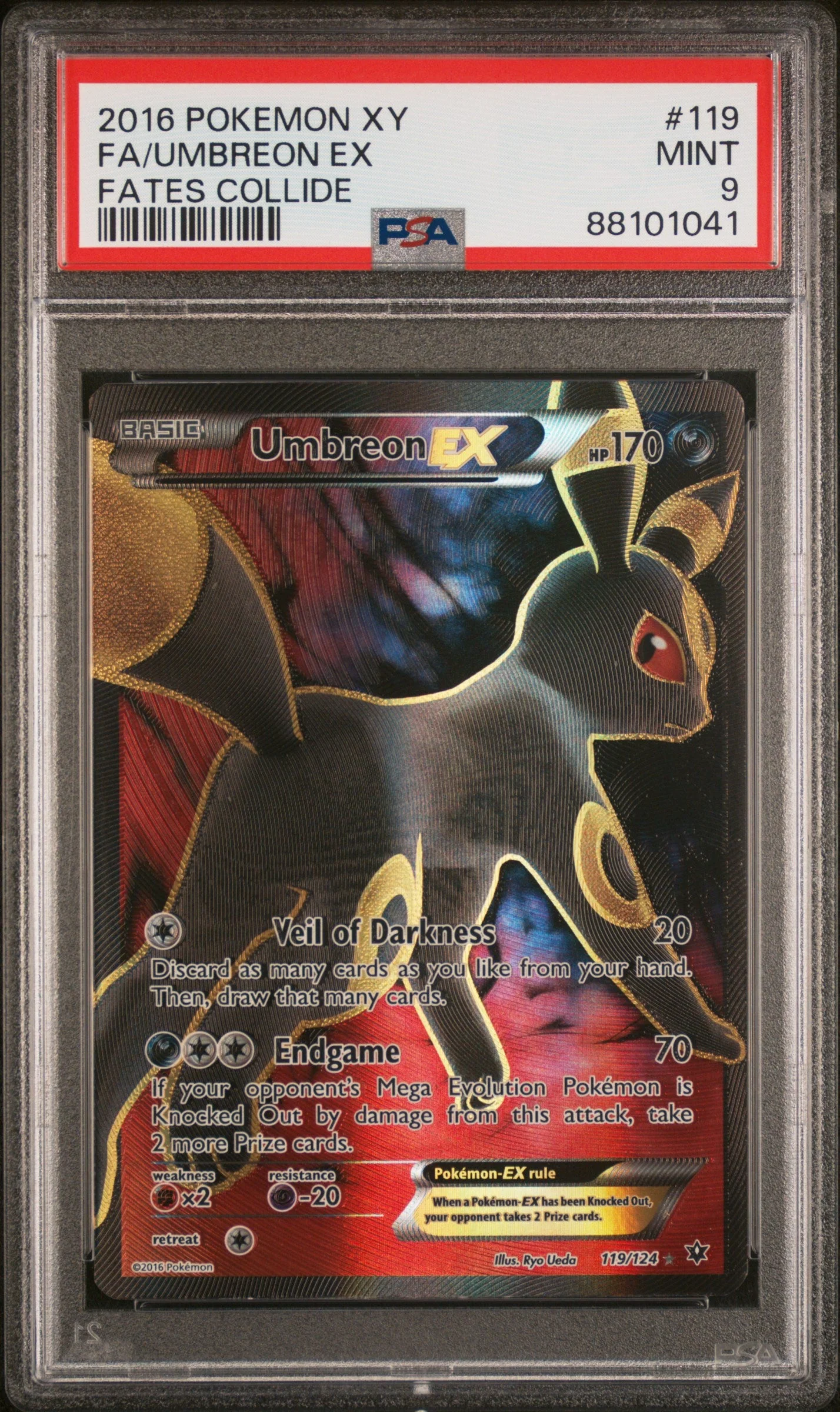 PSA 9 - Fates Collide - Umbreon Ex #119