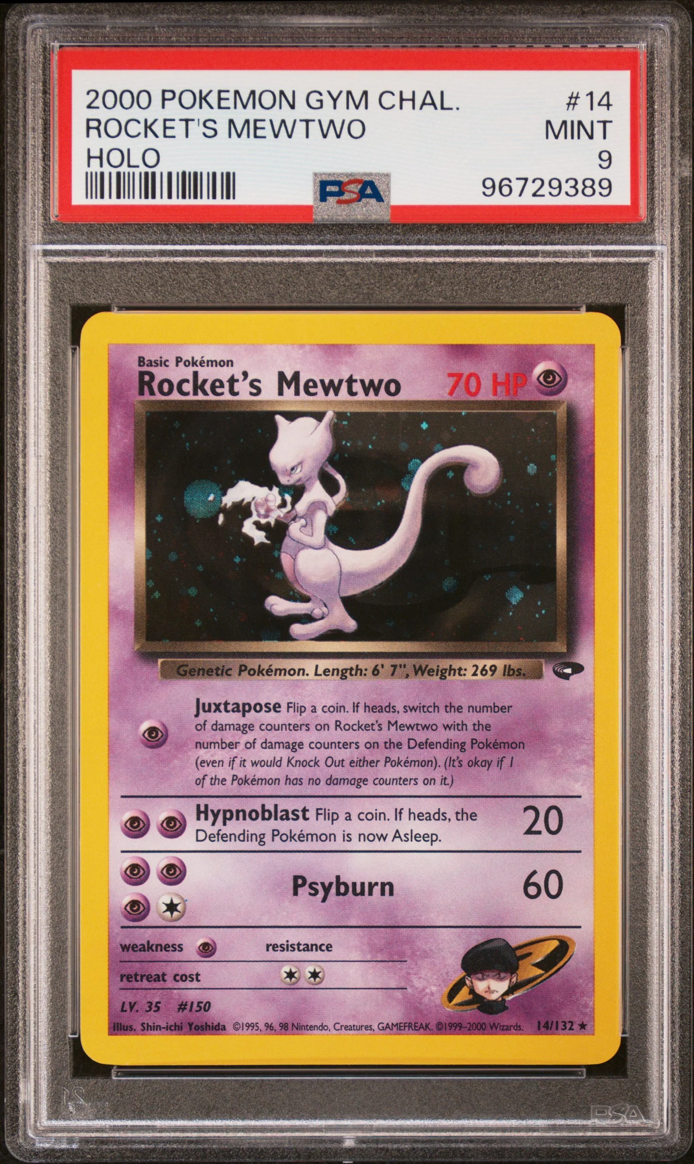 PSA 9 - Gym Challenge - Rocket's Mewtwo #14