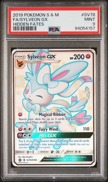 PSA 9 - Hidden Fates - Sylveon GX #SV76