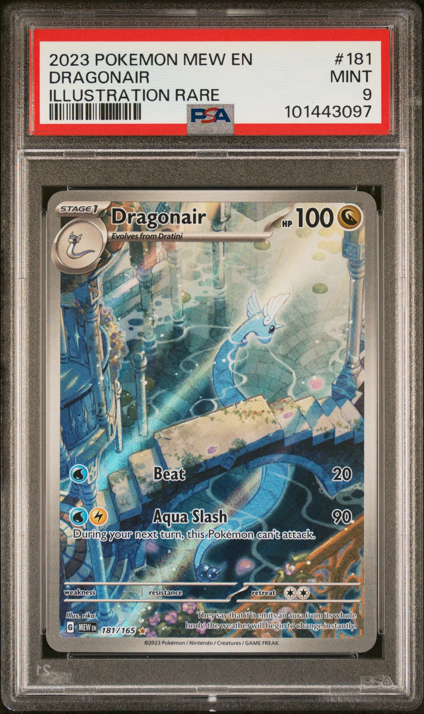 PSA 9 - Pokemon 151 - Dragonair #181