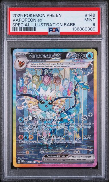 PSA 9 - Prismatic Evolutions - Vaporeon EX
