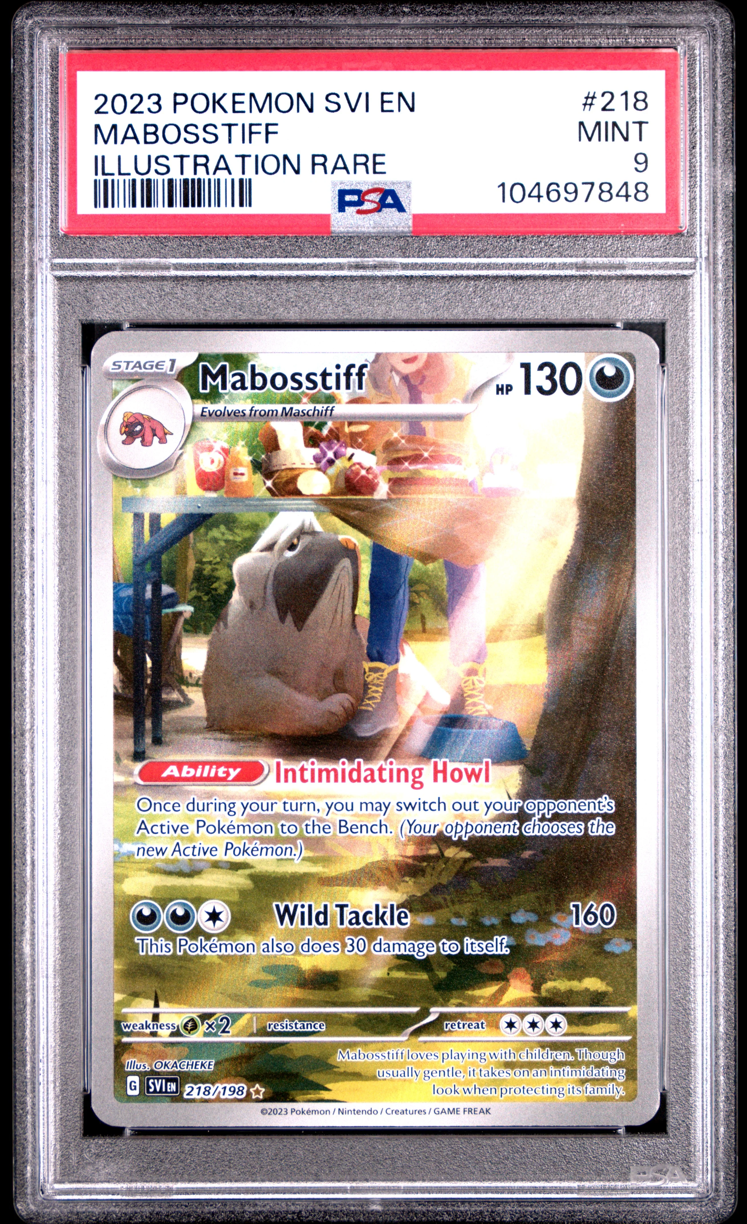 PSA 9 - Scarlet Violet Base - Mabosstiff #218