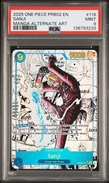 PSA 9 - PRB-02 - Sanji Manga Alt #119