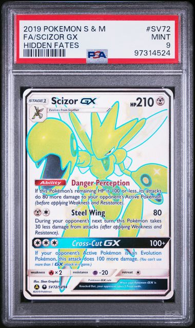 PSA 9 - Scizor GX SV72 - Hidden Fates