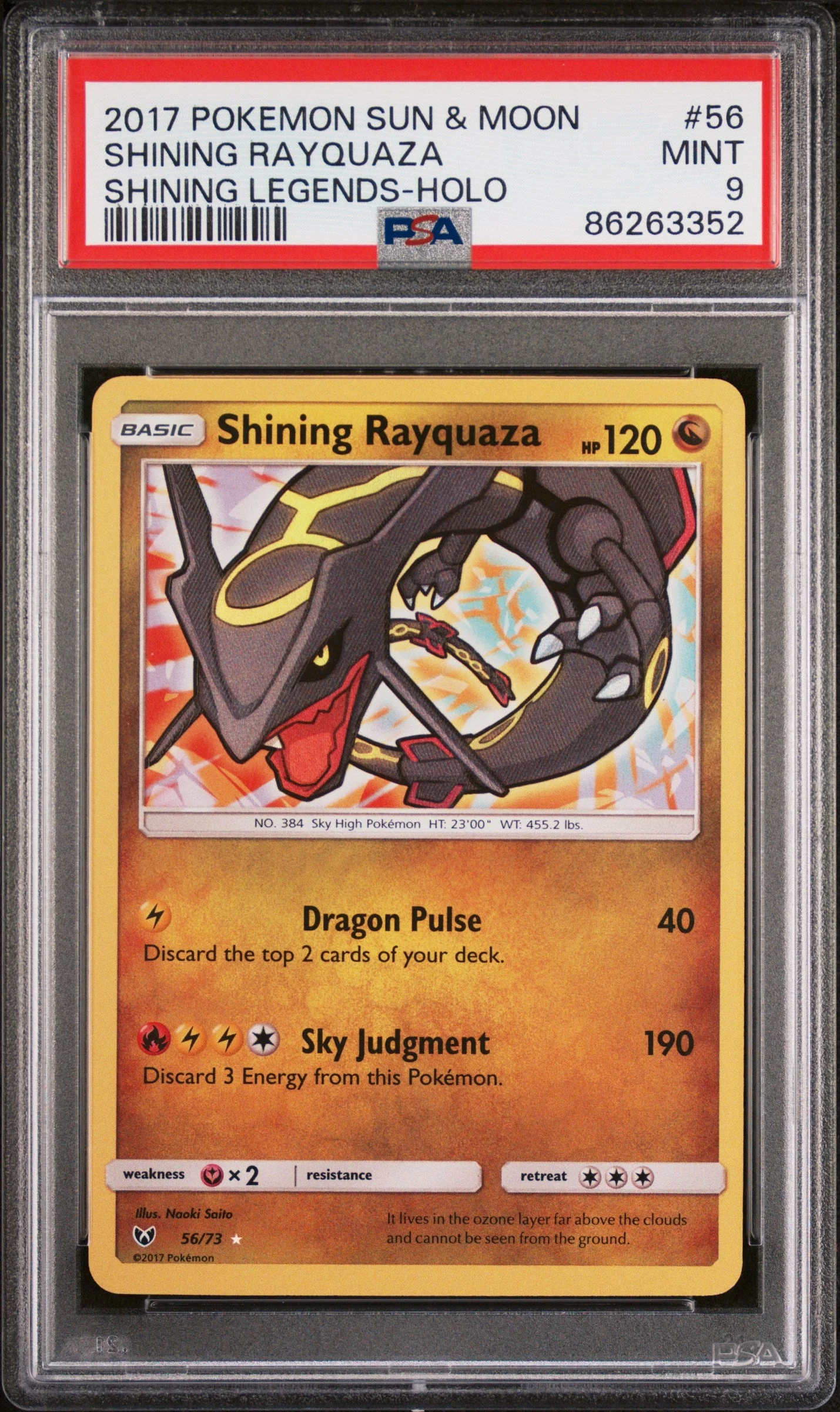PSA 9 - Shining Legends - Shining Rayquaza #56