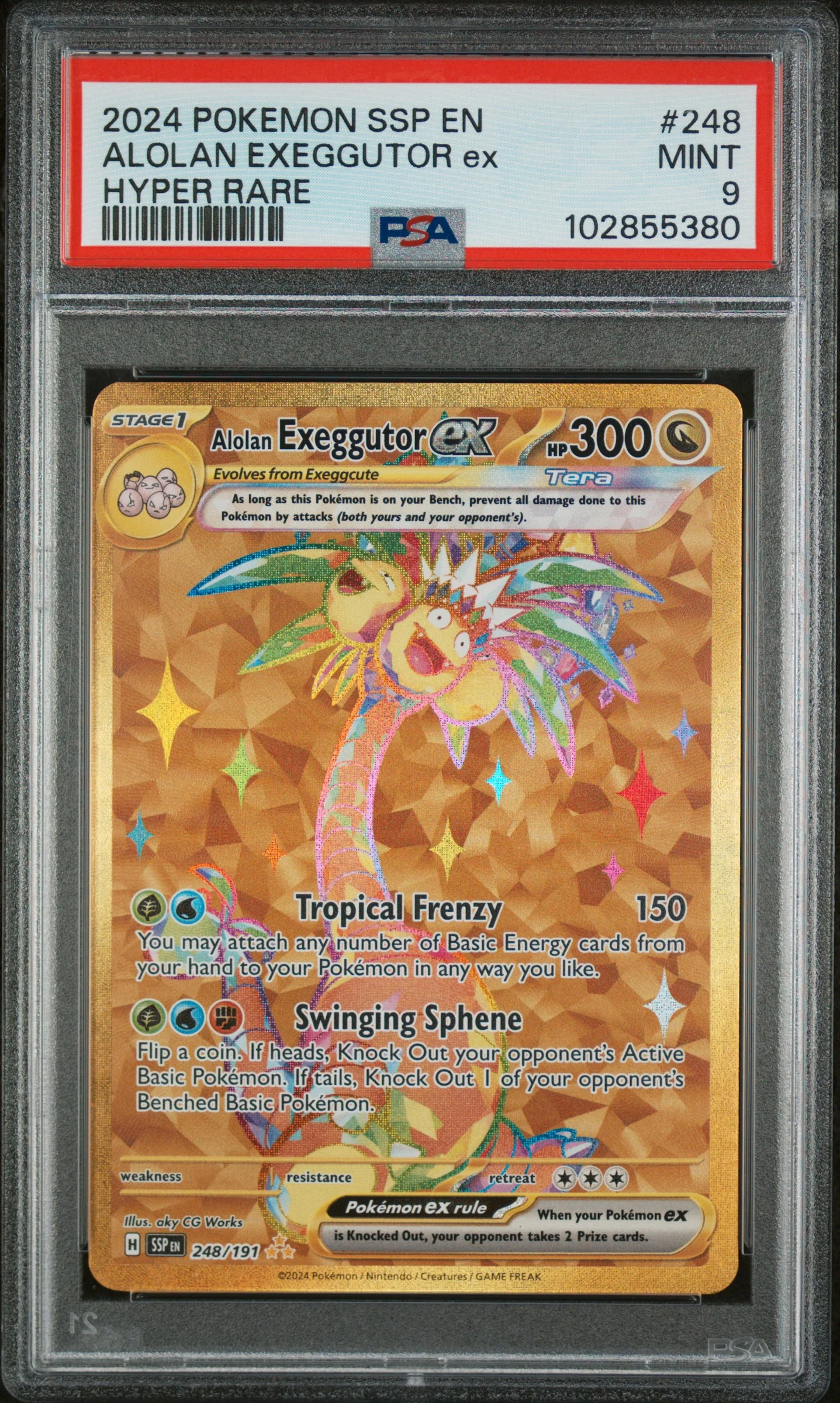 PSA 9 - Surging Sparks - Alolan Exeggutor Ex #248