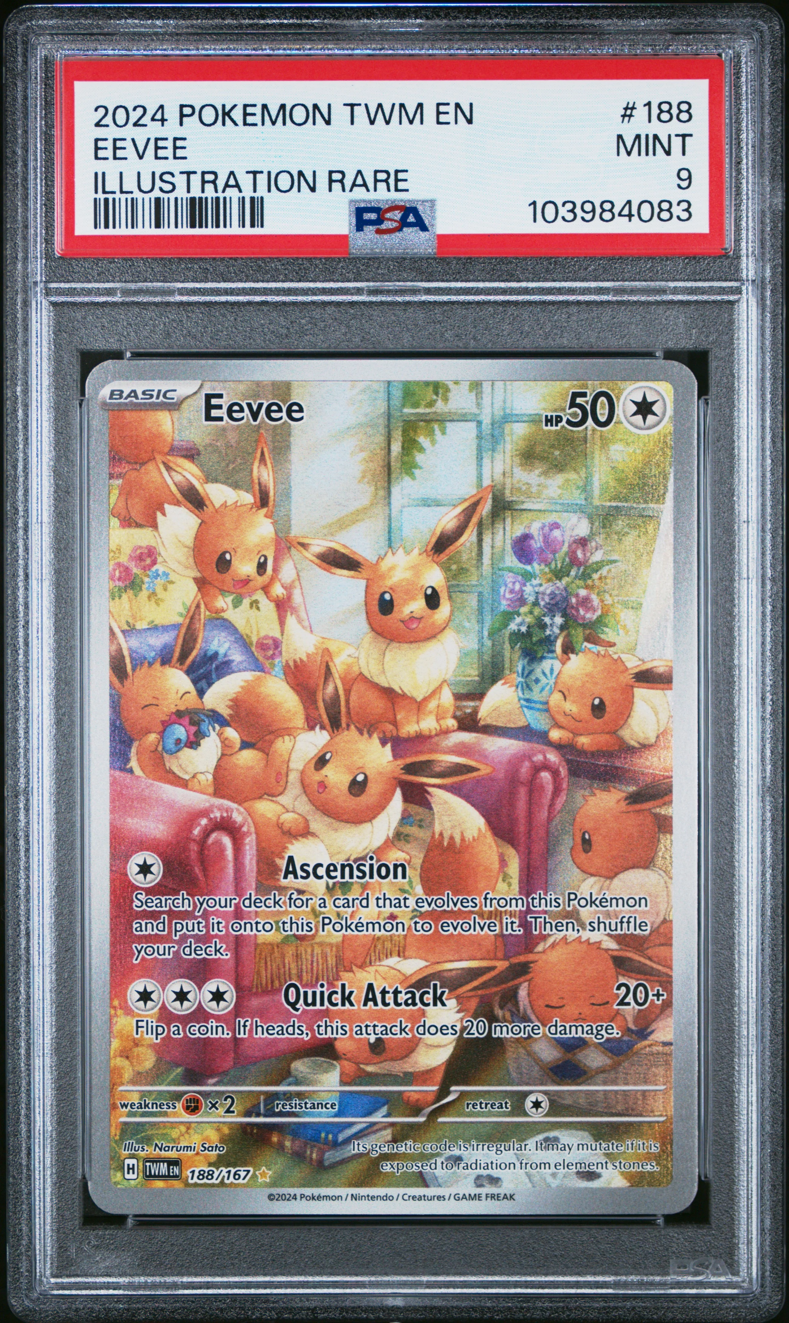 PSA 9 - Twilight Masquerade - Eevee #188