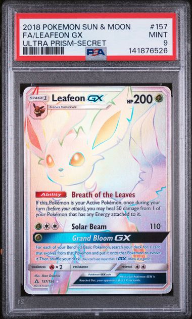 PSA 9 - Ultra Prism - Leafeon GX #157