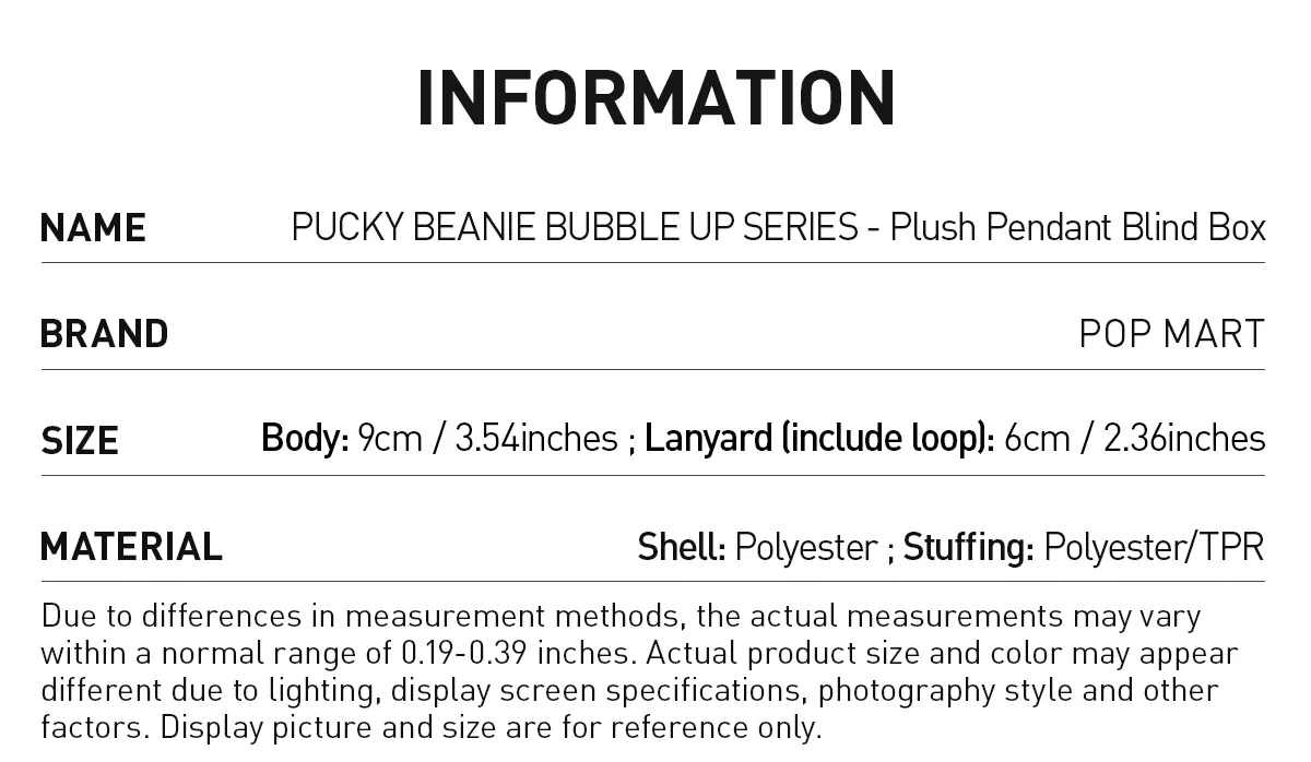 PUCKY BEANIE BUBBLE UP SERIES-Plush Pendant Blind Box - Image 10