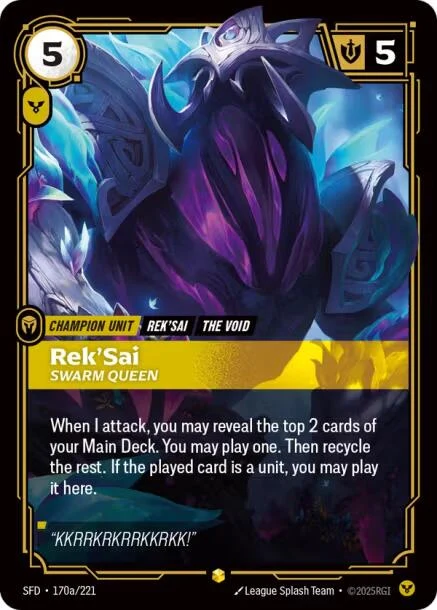 Rek'Sai - Swarm Queen (Alternate Art) (170a/221) (Spiritforged)