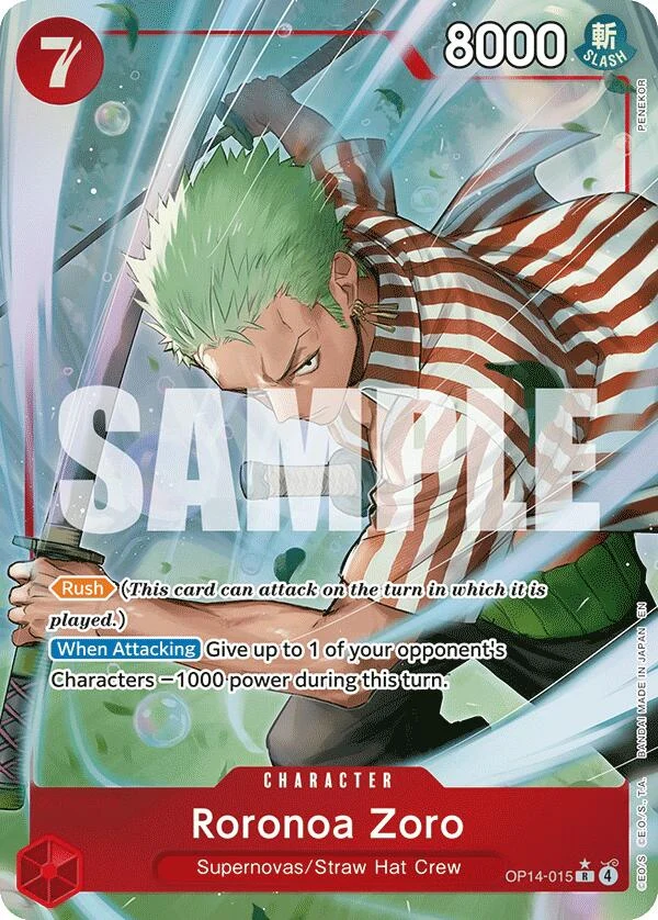 Roronoa Zoro - OP14-015 (Alternate Art) (OP14-015) (The Azure Sea's Seven)