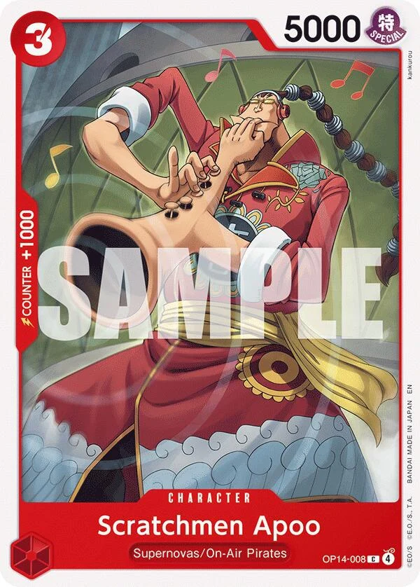 Scratchmen Apoo (OP14-008) (The Azure Sea's Seven)