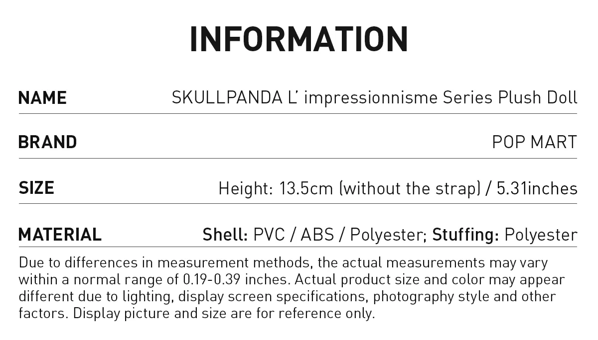 SKULLPANDA L'impressionnisme Series Plush Doll - Image 11
