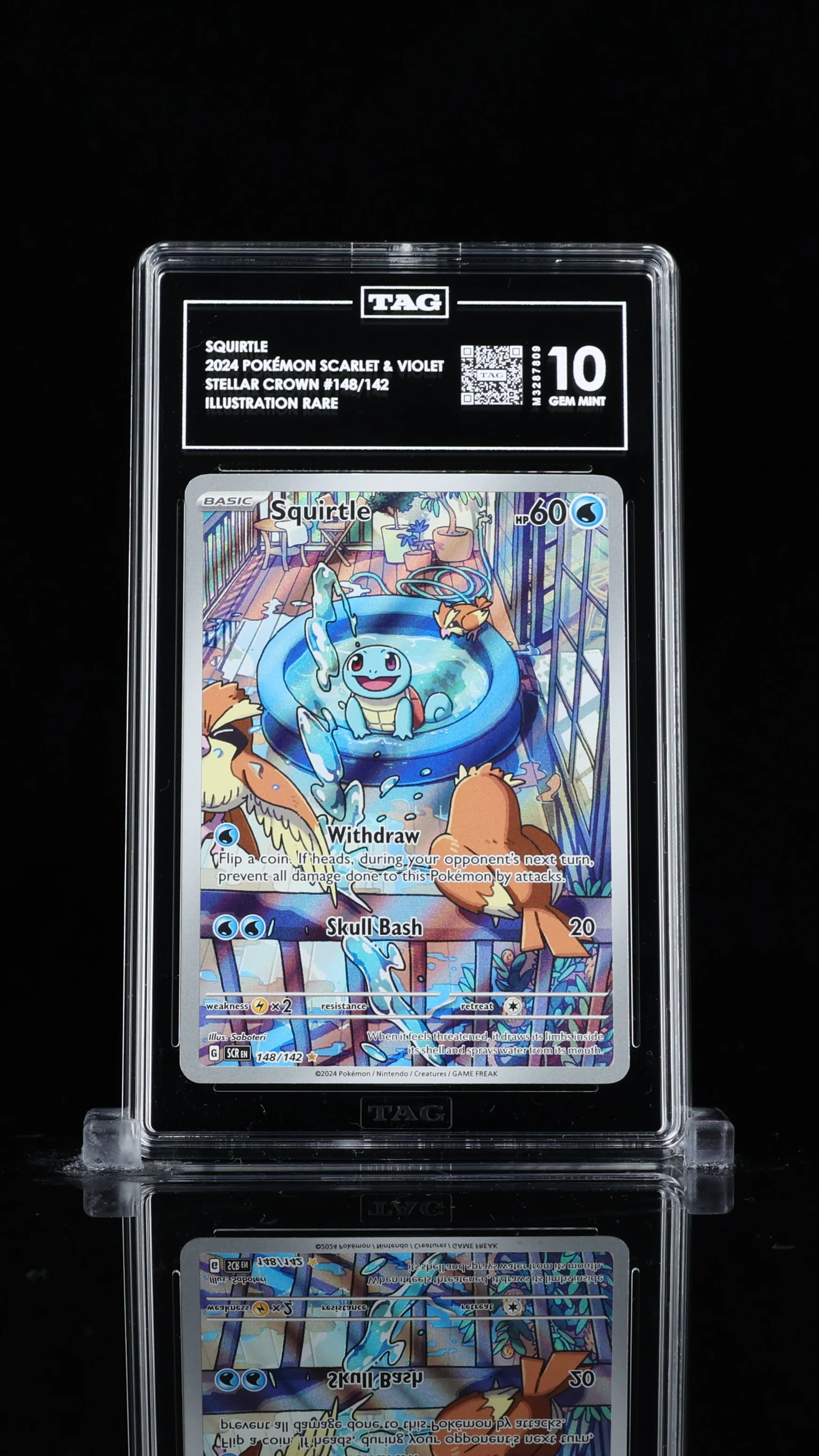 TAG 10 - Stellar Crown - Squirtle #148 (CRACK ON SLAB)