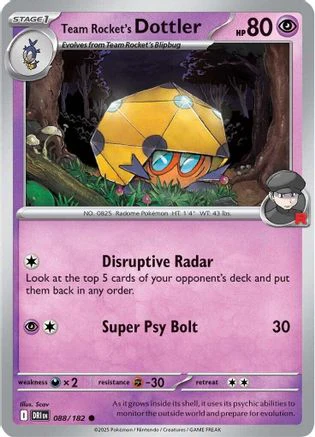 Team Rocket's Dottler (088/182) [Scarlet & Violet: Destined Rivals]