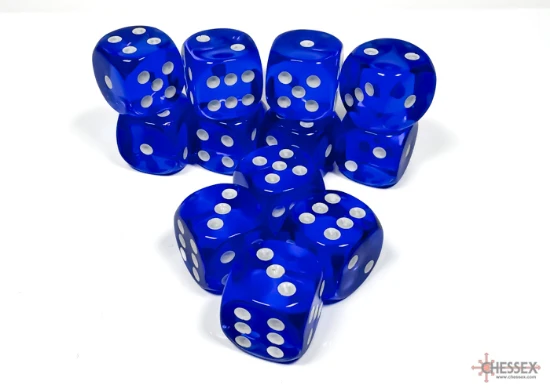 Translucent: 12D6 Blue/White Dice - Image 2