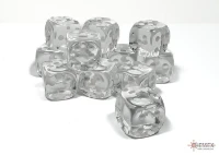 Translucent: 12D6 Clear/White Dice - Image 2